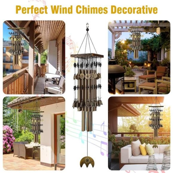 Wind Chimes for Outside,30"Memorial WindChimes with 2Copper Tubes & 16CopperBell - Picture 6 of 6